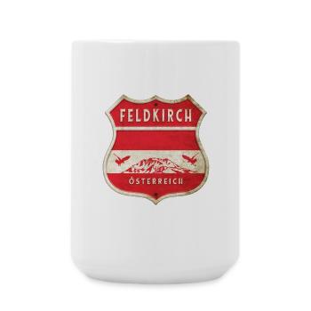 Feldkirch Austria Coat of Arms Flags Design - Large Mug 440 ml - white - Front