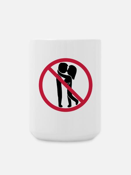 Signe interdit de baiser - Grande tasse 440 ml - blanc