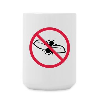 Fliege Verboten Schild - Große Tasse 440 ml - Weiß - Vorne