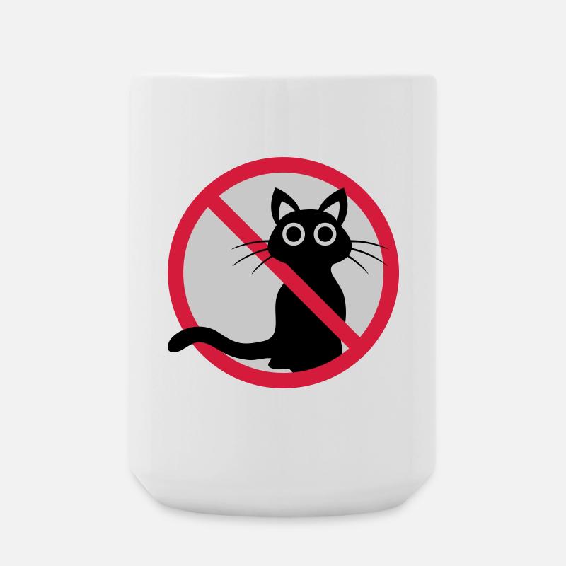Katze verboten Schild - Große Tasse 440 ml - Weiß