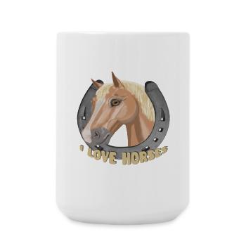 J’aime les chevaux cheval cheval - Grande tasse 440 ml - blanc - Devant