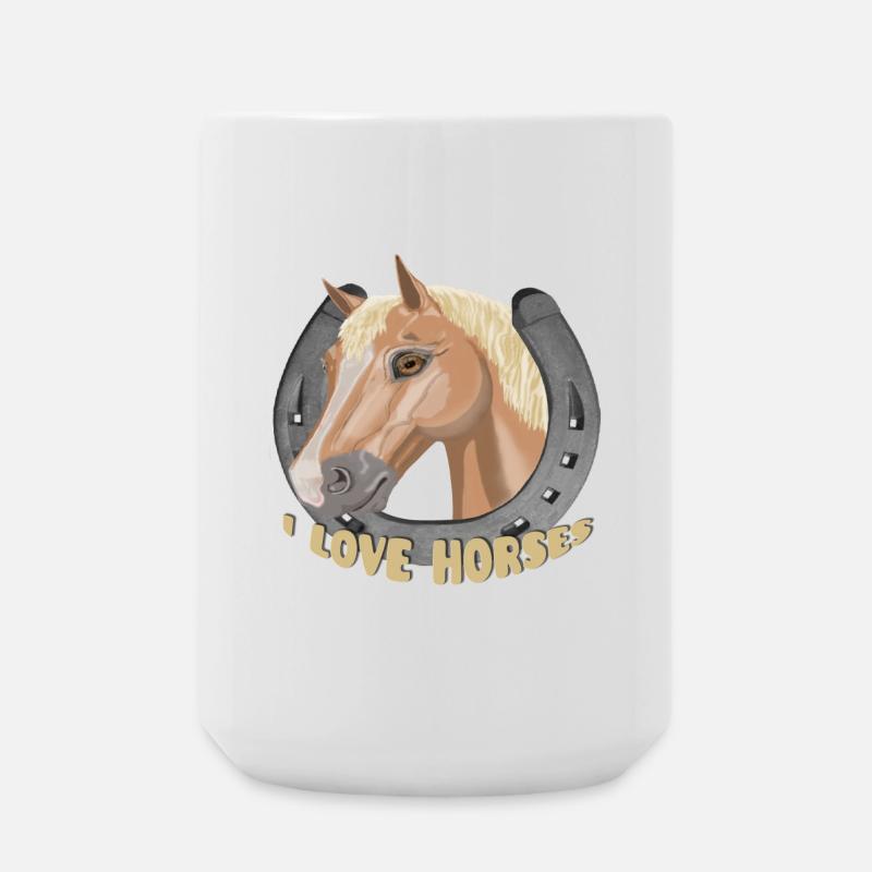 J’aime les chevaux cheval cheval - Grande tasse 440 ml - blanc