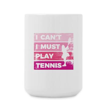 Tennismädchen - Große Tasse 440 ml - Weiß - Vorne