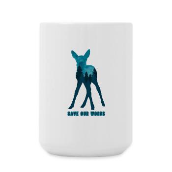 Climate Change Environmental Protection Roe Deer - Large Mug 440 ml - white - Front