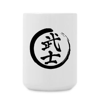 Black Japanese Kanji for the word warrior - Large Mug 440 ml - white - Front