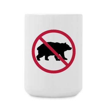 Bär Verboten Schild - Große Tasse 440 ml - Weiß - Vorne