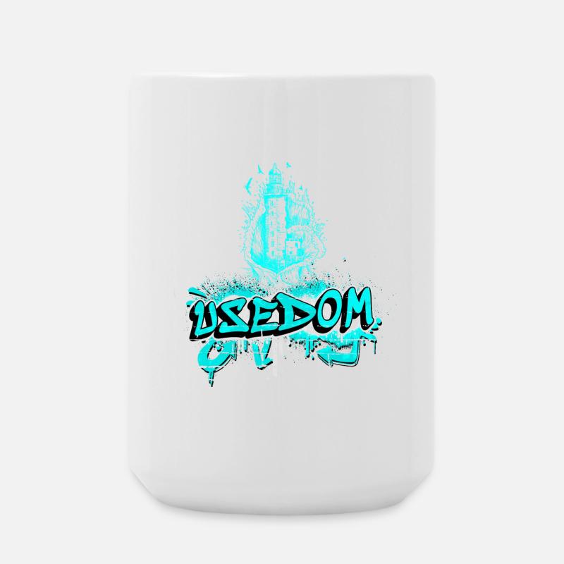 Usedom Leuchtturm Design / Geschenkidee - Große Tasse 440 ml - Weiß