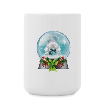 Snow Globe Santa with Candy Canes - Large Mug 440 ml - white - Front