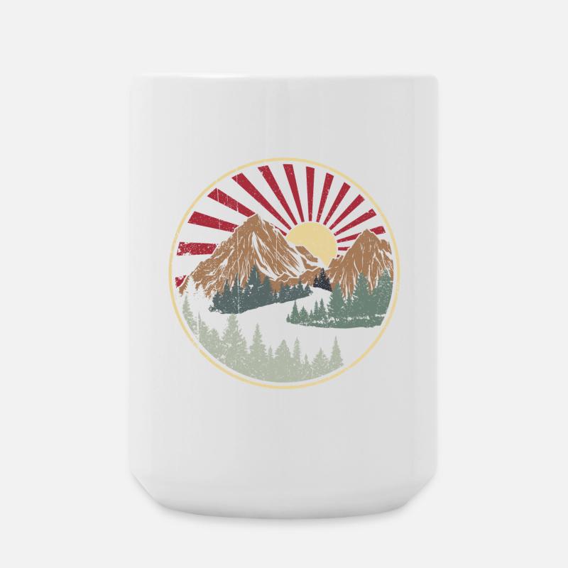 Sunrise Mountain Circle Badge - Large Mug 440 ml - white