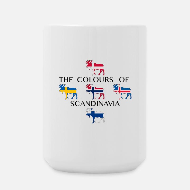 Scandinavia Flags Moose Colors Norway - Large Mug 440 ml - white