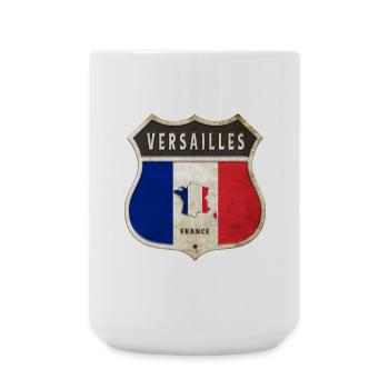 Versailles France Armoiries Drapeaux Design - Grande tasse 440 ml - blanc - Devant