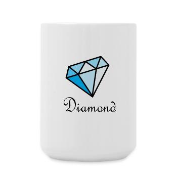 Losange géométrique bleu - Grande tasse 440 ml - blanc - Devant