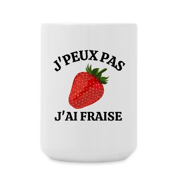fraise, manger des fraises, saison des fraises - Grande tasse 440 ml - blanc - Devant