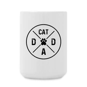 Chat Papa Chats Papa Coeur Patte Chat Papa - Grande tasse 440 ml - blanc - Devant
