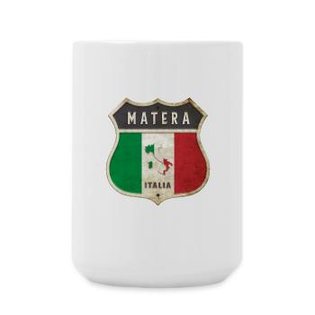 Matera Italien Wappen Flaggen Design - Große Tasse 440 ml - Weiß - Vorne