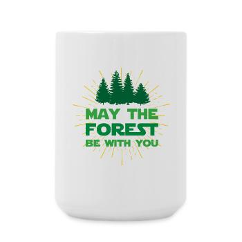 Möge der Wald mit dir sein - Große Tasse 440 ml - Weiß - Vorne