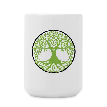 Mandala Baum des Lebens - Große Tasse 440 ml - Weiß - Vorne