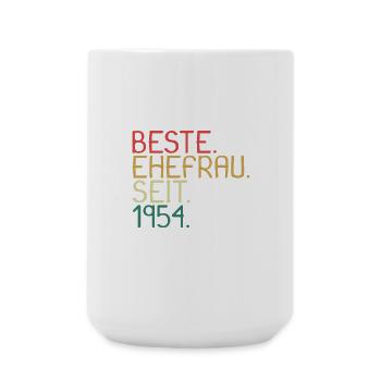 Beste Ehefrau Seit 1954 - Jahrestag Geschenk - Große Tasse 440 ml - Weiß - Vorne