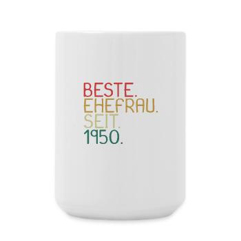 Beste Ehefrau Seit 1950 - Jahrestag Geschenk - Große Tasse 440 ml - Weiß - Vorne