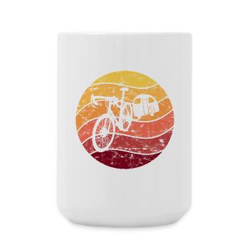 Vélo Camping Vélo Camping Vintage Rétro - Grande tasse 440 ml - blanc - Devant