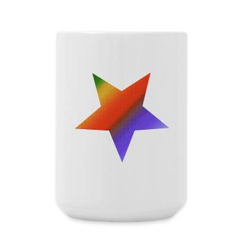 buntes mosaikdesign Sternenmuster, farbenfroh - Große Tasse 440 ml - Weiß - Vorne