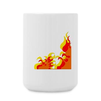 flammen Eckmuster, cooles naturmuster, beliebt - Große Tasse 440 ml - Weiß - Vorne