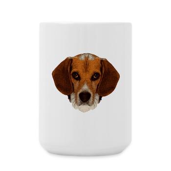 jagdhunde, Beagle leinwand optik - Große Tasse 440 ml - Weiß - Vorne