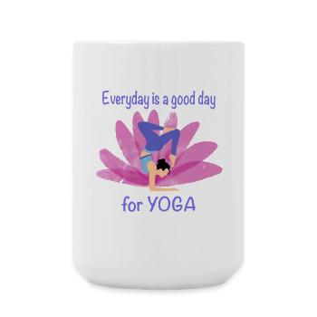 Yoga de tous les jours avec un accent floral - Grande tasse 440 ml - blanc - Devant