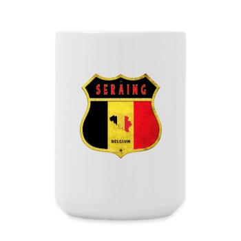 Seraing Belgium Coat of Arms Flags Design - Large Mug 440 ml - white - Front