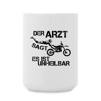 Motocross witzig Geschenk - Große Tasse 440 ml - Weiß - Vorne