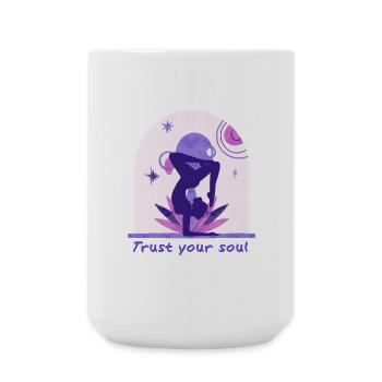 Yoga - Große Tasse 440 ml - Weiß - Vorne
