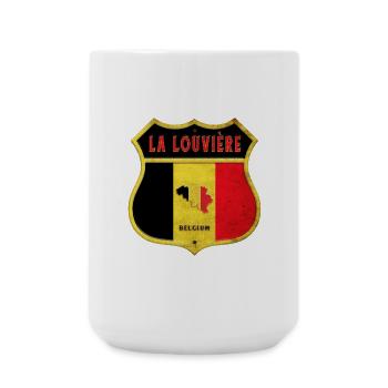 La Louvière Belgium Coat of Arms Flags Design - Large Mug 440 ml - white - Front