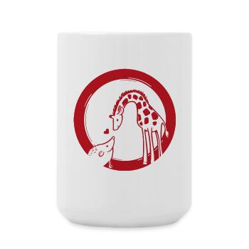 Giraffe und Igel Liebe - Große Tasse 440 ml - Weiß - Vorne