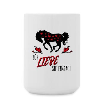 Pferde Herz Statement Isländer Islandpferde - Große Tasse 440 ml - Weiß - Vorne