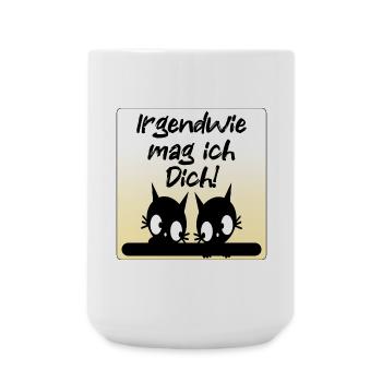 Liebesbekenntnis Katzen Paare - Große Tasse 440 ml - Weiß - Vorne