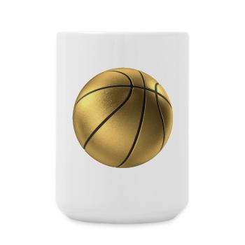 Goldene Basketball-Design auf Sportbekleidung - Große Tasse 440 ml - Weiß - Vorne