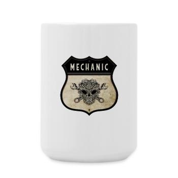 Mechanic Skull Crest - Large Mug 440 ml - white - Front