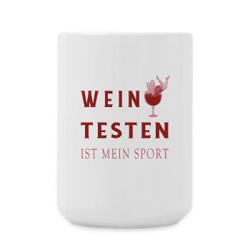 Wein Tester Design - Große Tasse 440 ml - Weiß - Vorne