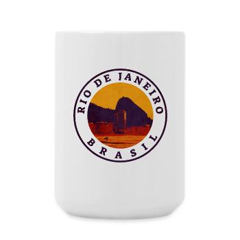 Tampon en caoutchouc rétro de Rio de Janeiro - Grande tasse 440 ml - blanc - Devant
