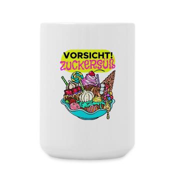 Naschkatzen Konditor Cupcake Statement Süßigkeiten - Große Tasse 440 ml - Weiß - Vorne