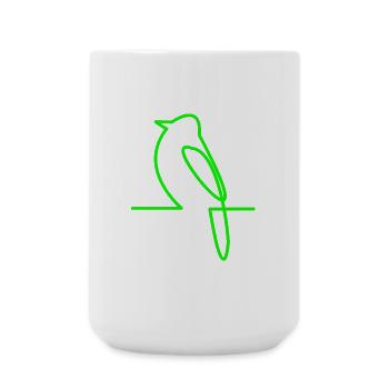 Dessin linéaire d’oiseau lumineux - Grande tasse 440 ml - blanc - Devant