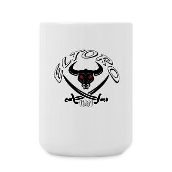 Dark bull's head with red eyes - Large Mug 440 ml - white - Front