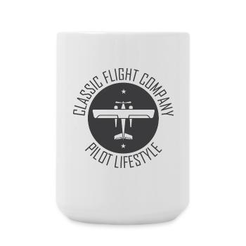 Flugzeug Symbol Fliegen Pilot Piloten Klassiker - Große Tasse 440 ml - Weiß - Vorne