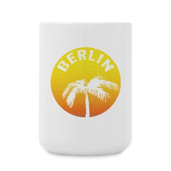 Berlin claim round with palm tree - Large Mug 440 ml - white - Front