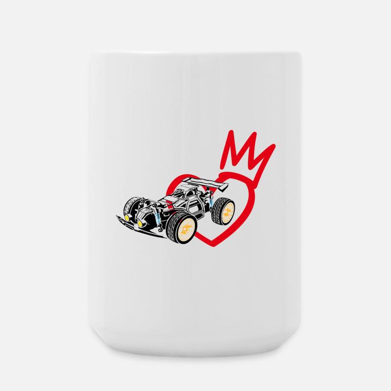 RC Dynamisches und kraftvolles Autorennen - Große Tasse 440 ml - Weiß
