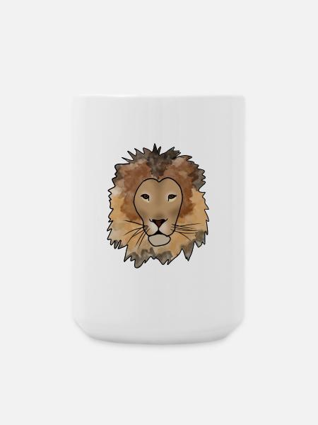 Löwe - Große Tasse 440 ml - Weiß