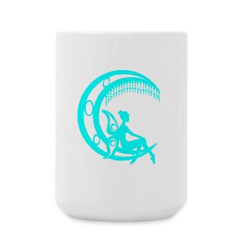 Märchenfiguren, mondsichel elfensilhouette - Große Tasse 440 ml - Weiß - Vorne