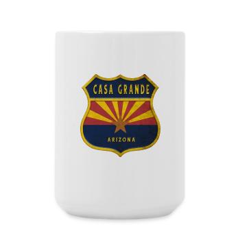 Casa Grande Arizona flags crest design - Large Mug 440 ml - white - Front