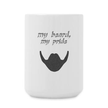 coole sprüche mann, my beard..., bartsprüche - Große Tasse 440 ml - Weiß - Vorne