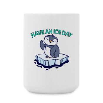 Cool Pinguin Eis Statement Vogel Tier Antarktis - Große Tasse 440 ml - Weiß - Vorne